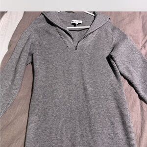 Wayf Gray Ribbed Knit Top